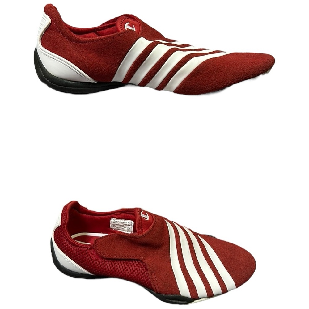 Champion Red and White Breeze Striped Suede Leather Shoes Womens 5.5